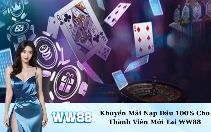 Khuyến Mãi Nạp Đầu 100% Cho Thành Viên Mới Tại WW88